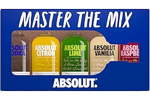Absolut Mix Miniature Pack with Original, Citron, Lime, Vanilia and Raspberri Flavoured Swedish Vodka, 5 x 5cl