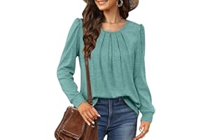 Sampeel Ladies Long Sleeve Tops Womens Lightweight Jumpers Square Neck Sweatshirts Loose Fit