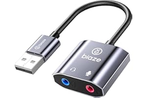 ‎BIAZE biaze Y65 Externe Soundkarte USB Adapter Audio Stereo Adapter External Sound Card für Computer, PS5, PS4, USB Kopfhörer und Mikrofon