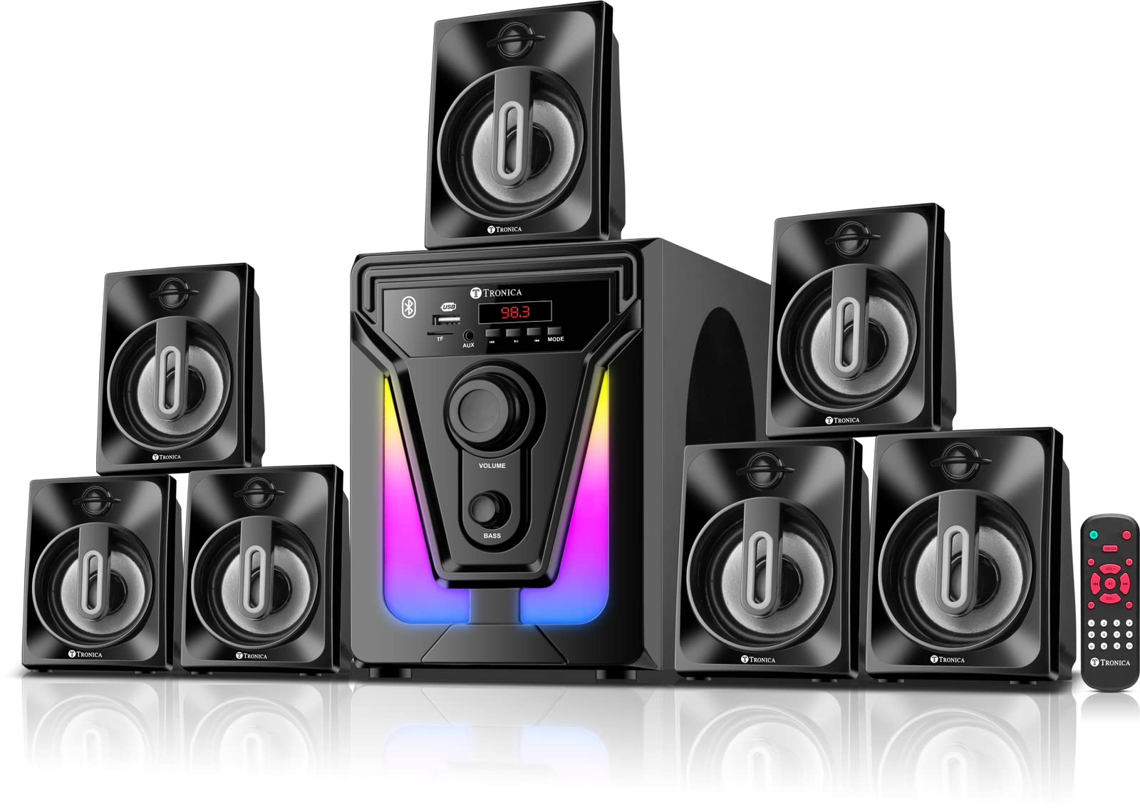 Unleash Sound Quality with TRONICA PS07 Premium 7.1 Bluetooth Home Theater System