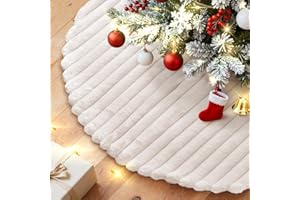 Lanpn Weihnachtsbaumdecke Plüsch Christbaumdecke 60 cm Rund Tannenbaum Decke Unterlage Klein Teppich Weihnachtsbaumdecke für Winterferien Indoor Zuhause Wohnzimmer Christbaumschmuck (Weiß)