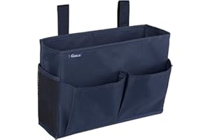Surblue Bedside Caddy Hängebett Organizer Aufbewahrungstasche Tasche für Etagen-und Krankenhausbetten, Studentenwohnheime, Babybettgitter, Camp 4 Taschen und 2 Haken (Blau)