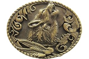 JEAN'S FRIEND Vintage Bronze Plated Wolf Wildlife Belt Buckle also Stock in US