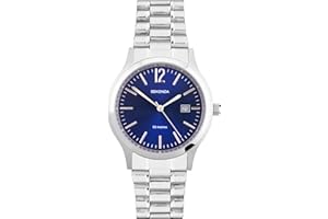 Sekonda Mens 41mm Classic Round Stainless Steel Quartz Watch with Date 50m Water Resistant