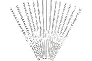Coopay Juego de Agujas de Ganchillo Pequeñas - 15 Unidades de Acero Inoxidable de 0,6 - 3,0 mm - Para Proyectos de Punto Finos