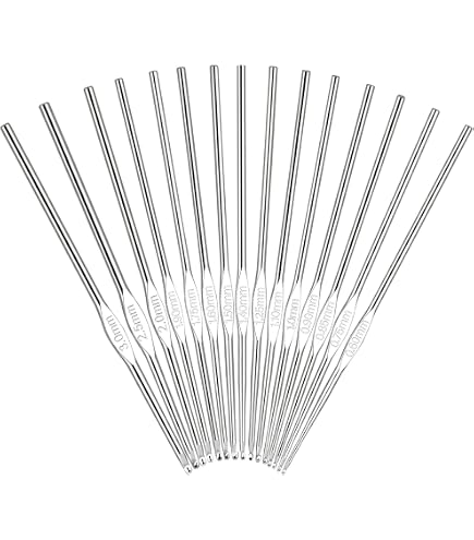 Set 12 Crochets Acier 0.6mm à 1.9mm - Aiguilles Tricot Pour Débutants Et Pros