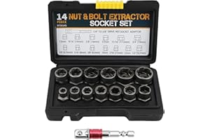 YOSOO HEALTH GEAR Zestaw do Wykręcania śrub, 14-częściowe Narzędzie do Usuwania Nakrętek Koła Blokującego, Zestaw Nasadek do Wykręcania śrub, Zestaw Narzędzi do Usuwania Nakrętek Koła Blokującego