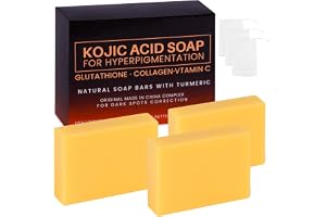 Ren Kojic Acid Skin Brightening Soap, 3 * 100 g tvål för djuprengöring av ansikts- och kroppshud med ett skummande nät, ansikts- och kroppsstång för att återfukta huden, förbättra ojämn hudton