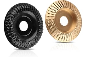 2 Pcs Wood Carving Disc Set for 4" or 4 1/2" Angle Grinder, Alffun Wood Grinding Wheel Sanding Disc with 7/8 inch Dorn Woodworking Angle Grinder Attachment, Grinding Wheel Shaping Disc for Wood