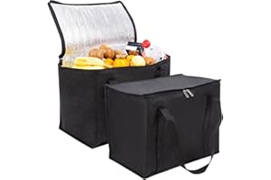 XMSHYODSM Cooler Box, 35L Insulated Cooler Box, Thermal Food Delivery Bag Cool Bags with Zip Big Cold Bag Picnic Reusable Insulation Shopping Bags Foldable for Beach Camping Work Trip