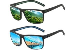 Perfectmiaoxuan Gafas de sol Piloto polarizadas hombre y mujer Verano Vacaciones futuristas Pesca Conducción TR90 marco Protección UV cuadrado gafas de sol Sunglasses