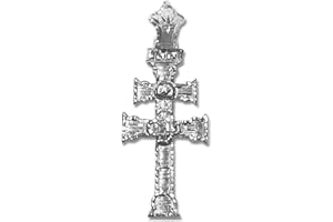 Sebaoth Cruz de Caravaca Plata de Ley Bendecida - Colgante Relieve - Fabricada y enviada desde Caravaca- Tamaño a elegir