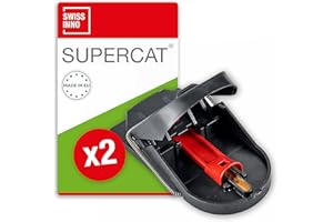 SWISSINNO Pułapka na Myszy PRO SuperCat z Wkładem Przynęty – Wielokrotnego Użytku – Skuteczne Łapanie z Możliwością Uzupełnienia – Do Domu i Biura - 2 Pułapki