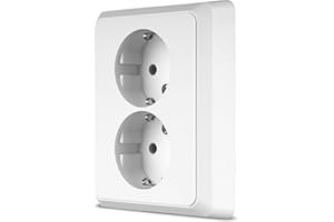 REV Gniazdo PrimaLuxe – kompletny zestaw: rama i wkładka, podtynkowe, podwójne, białe