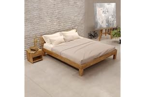 ‎KROK WOOD Krokwood Julia Solid Wood Bed In Oak FSC 100% Solid, Natural Oiled Oak Bed, Cheap Wooden Bed With Headboard, Solid Wood Bed From The Manufacturer