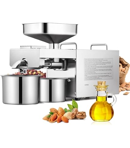 Elektrische Ölpresse 750W - Kalt & Heißpressung Bis 98% Ölausbeute - Für Nüsse & Samen