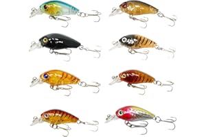 FOGBUSH Fishing Bait Set, Fishing Lures for Pike and Perch Trout 3D Fishings Lure Vivid Fishings Tools with Double Hooks for Angling Enthusiast