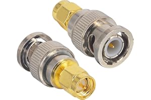 Boobrie SMA Male to BNC Male RF Coax Adapter BNC to SMA Jack Connector for SDR Ham Radio Baofeng UV 5R uv82 V-5r5 Two Way Handheld Radio Pack of 2