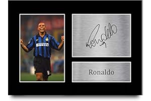 HWC Trading Foto autografata di Ronaldo dell’Inter Milan, formato A4, per fan e tifosi di calcio