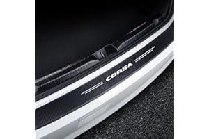 YFZCLYZAXET Car Rear Bumper Protector Strip for Op-el Corsa B C D E F 2021 2020 2019 2018 2017-2011, Carbon Fiber Bumper Guards Rear Trunk Sill Plate Scuff Anti-Scratch Cover Decorative Sticker,Black