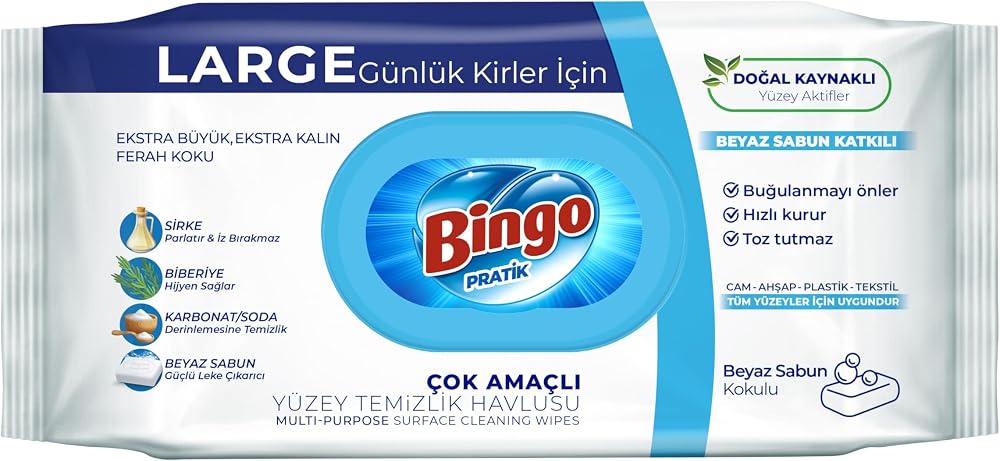 Bingo Yüzey Havlusu Beyaz Sabun 96'lı