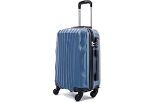 R.Leone Ryanair 55x40x20cm Valigia Trolley Bagaglio a mano Rigido Ultraleggero in ABS 4 Ruote smontabile Rimovibili Autonome 20373N (Blu Elemental, Valigia 55X40X20cm)