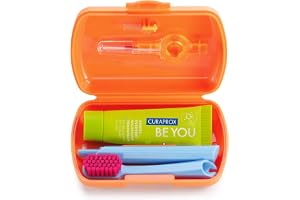 Curaprox Reseset, Orange, Tillverkad I Schweiz | CS 5460-Tandborste Med 'Be You'-Tandkräm, 2 CPS Prime-Mellanrumsborstar 07 Och 09, Vårdkit 9,5 X 6 Cm