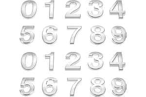 FRIENDA 20 Piezas Números de Buzón Reflexivos 0-9 Números de Casa Números de Puertas Autoadhesivos Números Buzón Reflectantes para Casa Buzón (2 Pulgadas, Plateado)