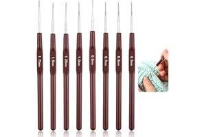YEWSEAS 8 PCS Häkelnadel Set, Kleine Größe Häkeln Set mit Spitzen Häkelnadeln (0,5 mm bis 1,75 mm) für feine Häkelarbeiten, leichte und rostfreie Häkelnadeln, ideal für Anfänger und Profis