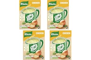 HUBSIDIA Instant Knorr Soup Bundle with 4 Knorr Chicken Soup Pack (4 Pack / 12 Instant Soup Sachets)