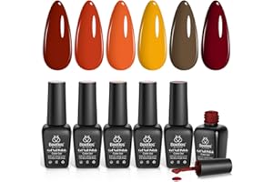 BEETLES GEL POLISH Beetles Gel Nail Polishes- Gold Yellow Gel Polish Set 6 Colors Red Green Purple Burgundy Nail Gel Polish Soak Off Nail Lamp Gel Nail Kit Nail Art Manicure Salon DIY at Home Beauty Gifts
