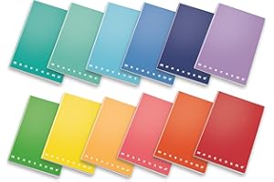 PIGNA Monocromo Medium Original Bold Color 5mm Graph with Margin Notebooks 10-Pack