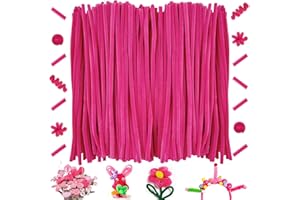OUYIWEIMAOYI 200 Pcs Bastoncini in ciniglia, Scovolini colorati，Steli di ciniglia decorativi,Decorativi in ciniglia Per Artigianato fai da te, Decorazioni, Natale,Creativi lavoretti (Peach)