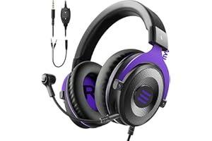 EKSA E900 - Cuffie con microfono per gaming, microfono con riduzione del rumore rimovibile, suono stereo bassi, jack da 3,5 mm per PS4, con cavo per PS5, per PC, laptop, Xbox One, Switch