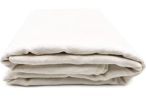 ‎JOWOLLINA JOWOLLINA Laken Bettlaken Überwurf 100% Leinen Stonewashed 220 g/m2 (230x250 cm, Off White)