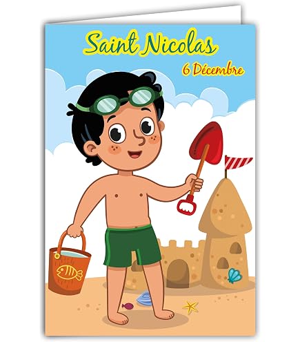 Carte De Vœux Saint Nicolas - Illustration Dragon Fantastique, Format 12x17 Cm Avec Enveloppe, Fabriquée En France