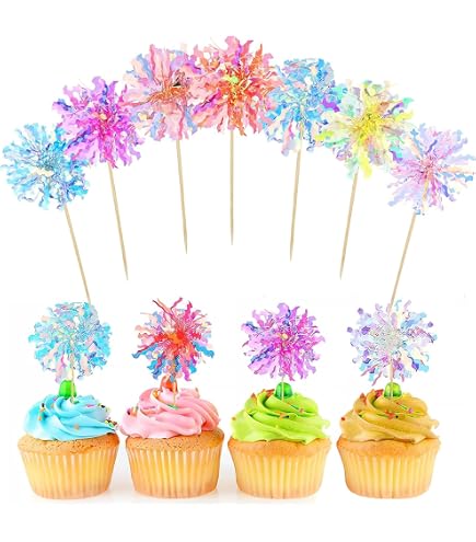 Cupcake-Topper Mit Lametta-Feuerwerk – 40 Stück, Glitzernd, Für Geburtstag & Hochzeit