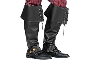 W WIDMANN MILANO PARTY FASHION WIDMANN - Par De Cubrebotas De Piel Sintética, Unisex Adulto, Pirata, Mosquetero, Caballero, Edad Media, Carnaval
