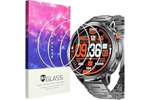Blueshaweu Protector de pantalla compatible con reloj inteligente LIGE para hombre 1,75 pulgadas TX2, dureza 9H, protector de pantalla de cristal blindado [3 unidades] compatible con reloj inteligente