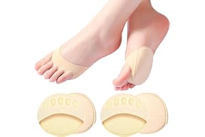 AKOFIC Vorfußbandage Gepolstert, 2 Paare Vorfußpolster Vorfuß Schuhpolster Mittelfuß Fuß Pad, Stoff Vorderfuß Metatarsal Pad Fußpolster Mittelfuß für Herren Damen Schmerzlinderung bei Metatarsalgie