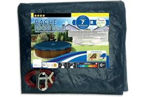 TERRE JARDIN - Bâche Piscine Ronde pour Piscine 6.40 m