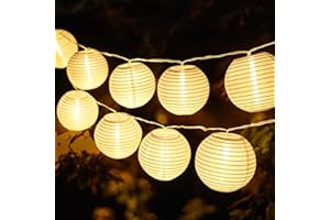 Uping Guirlande Lumineuse Exterieure Pile Guirlande Lampions Led Interieur 20 Lanternes LED 3,8M (Blanche Chaude)