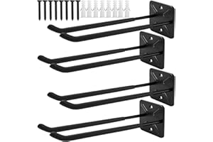 LCOUACEO Crochet Rangement Garage 4 Pièces, Support Vélo Mural Avec Revêtement Anti-Dérapant, Rangement Outils pour Echelle, Vélos, Tondeuses à Gazon et Plus Encore