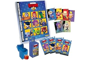 UTOPIA GOODS Panini Brawl Stars Temporada 2 Megapack de Colección, 81 Cartas con Archivador de 26 Páginas, 12 Sobres, 9 Cartas Exclusivas y Deckbox de Regalo
