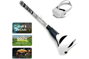 HH-GOLF VR Golf Club Handle Accessory | VR Golf Club Attachment for Oculus Quest 2 | Pro Grip | Right & Left Controllers