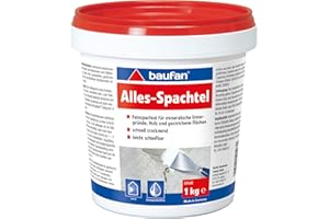 Baufan Alles-Spachtel Weiß 1kg I Zum Ausbessern & Glätten von mineralischen Untergründen wie Putz, Beton I Schnell trocknend & gut schleifbar