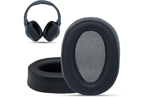 Krone Kalpasmos Podkładki na uszy do Sony WH-H900N, kompatybilne ze słuchawkami Sony MDR-100ABN, poduszka nauszna, miękka pianka z pamięcią kształtu, proteinowa skóra, zamiennik nauszników, zestaw