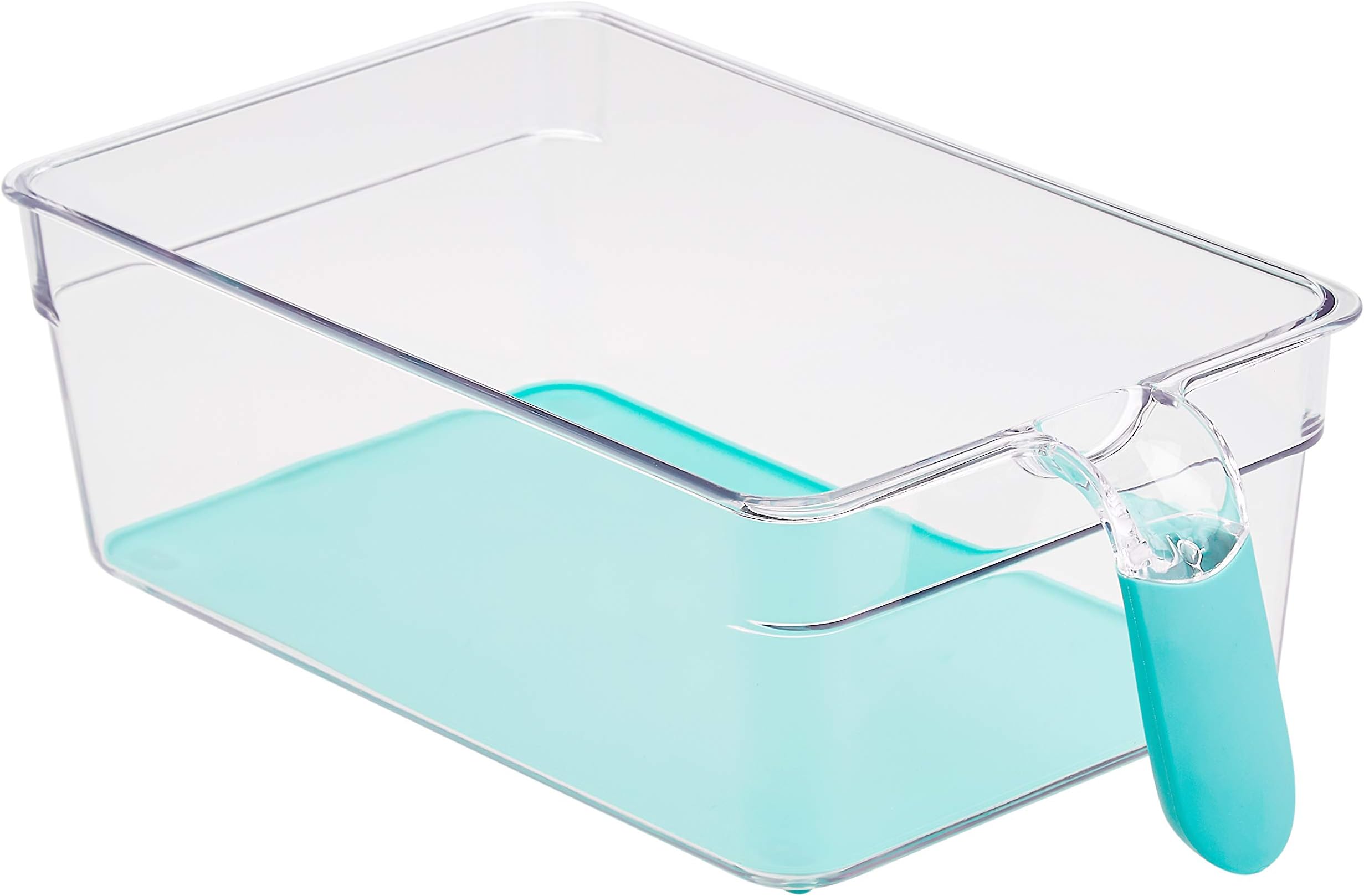 AmazonBasics Handled Plastic Fridge Storage Bins (Medium) -Pack of 2