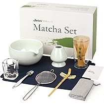 Matcha Kit 5 Pièces - Fouet, Bol, Cuillères & Porte-fouet - Céramique Verte - Style Japonais Kit Matcha