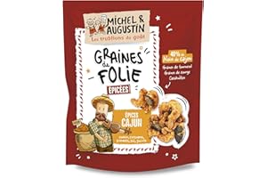 Michel et Augustin - Graines apéritives noix de cajou cacahuètes epices cajun 95g - Lot de 12 sachets